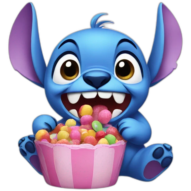 stitch eating candy emoji