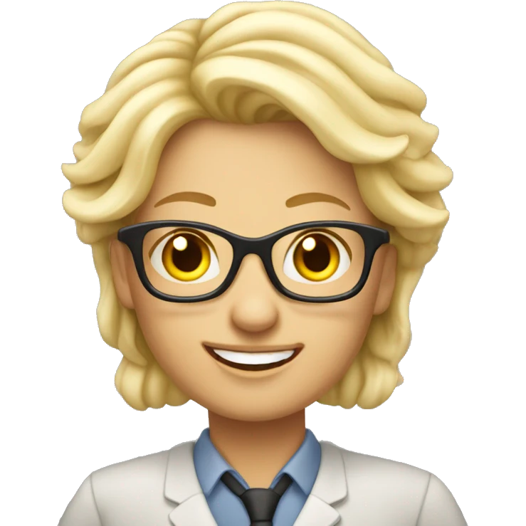 Teacher woman, masculine happy blond  emoji