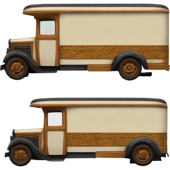 Art Deco Very long 1933 bread truck side view  emoji