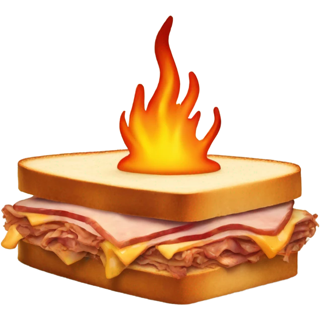 reuben sandwich on fire emoji