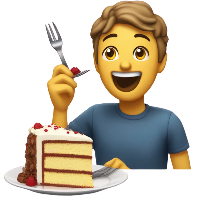 eating yum cake  emoji