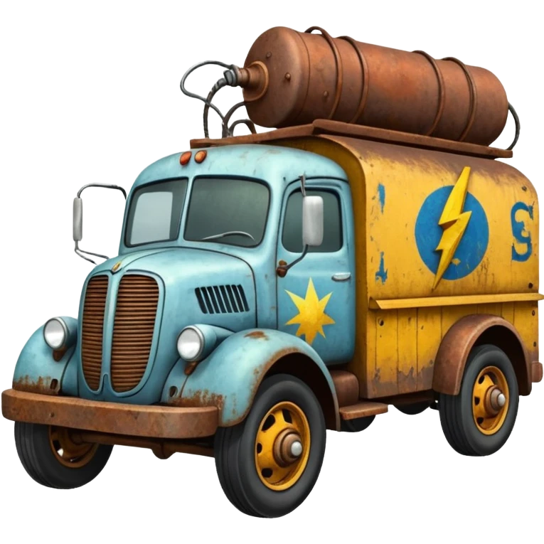  Mr. Creepy Freeze’s Lightning Bug busters exterminators antique long wheelbase moving truck  emoji
