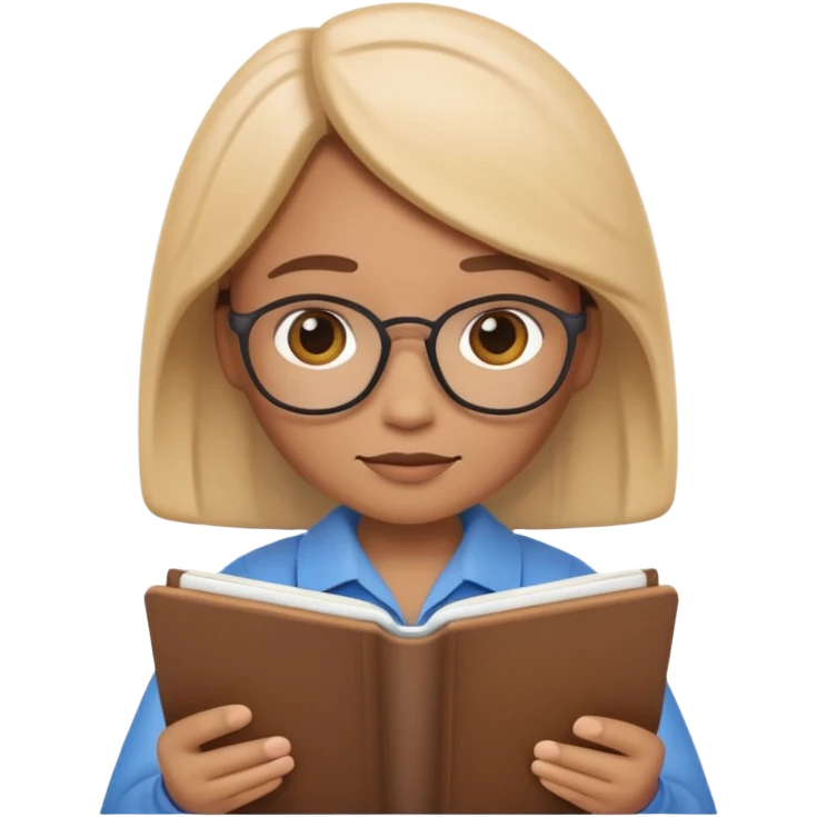 Apple Memoji-style 3D emoji of a calm counselor character with a notebook, soft shading, rounded shapes, warm colors, no background.
 emoji