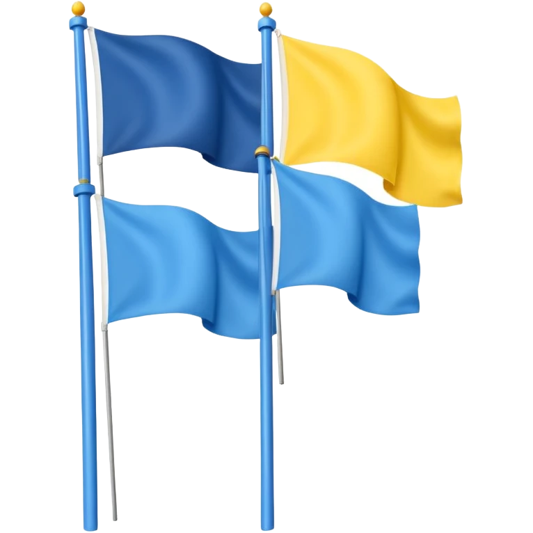 Nur drei Balken zur Seite oben blau in der Mitte weiß und dann unten gelb als  eine Flagge  emoji