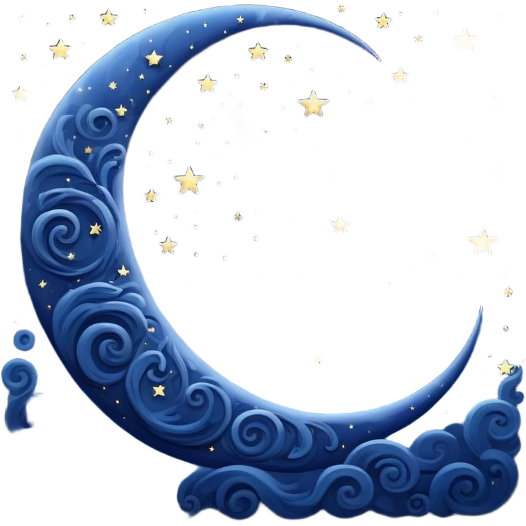 starry night with crescent moon emoji