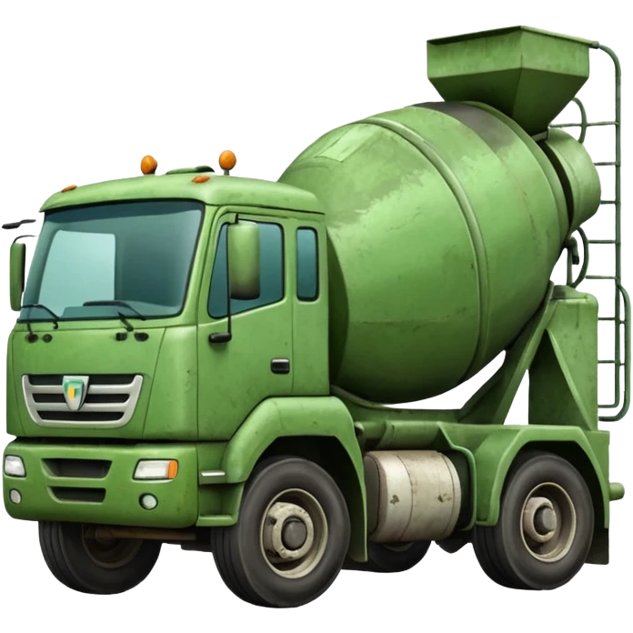 green concrete mixer truck emoji