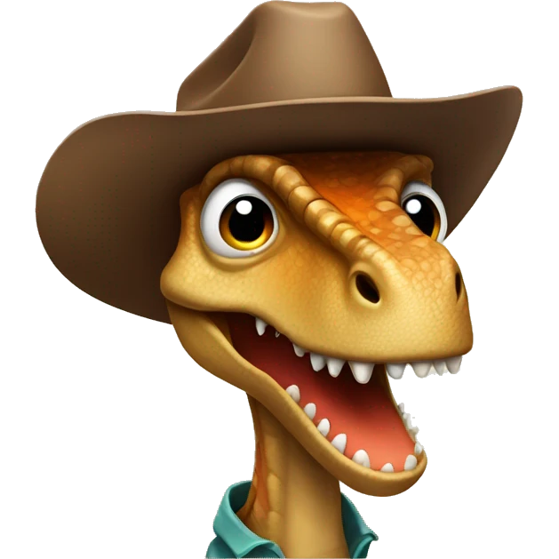 Dinosaur with cowboy hat emoji
