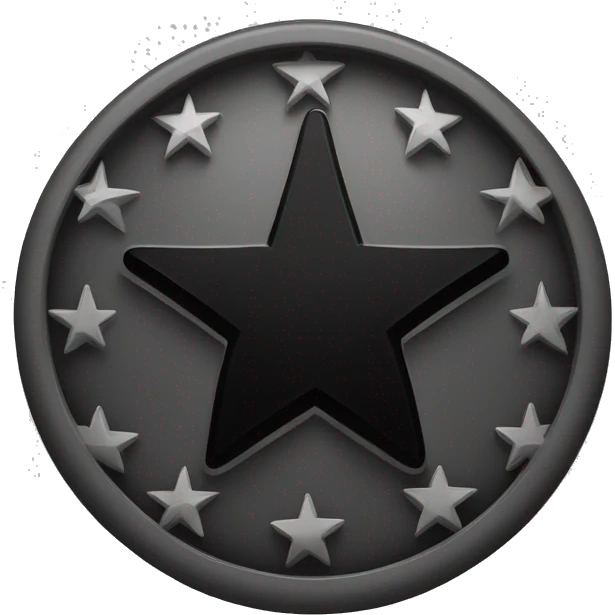 Bandera negra con un pentagrama en el centro  emoji