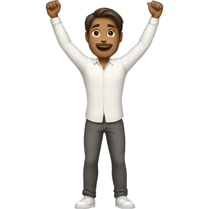 English man (full-body) (both arms raised) (straight hair) emoji