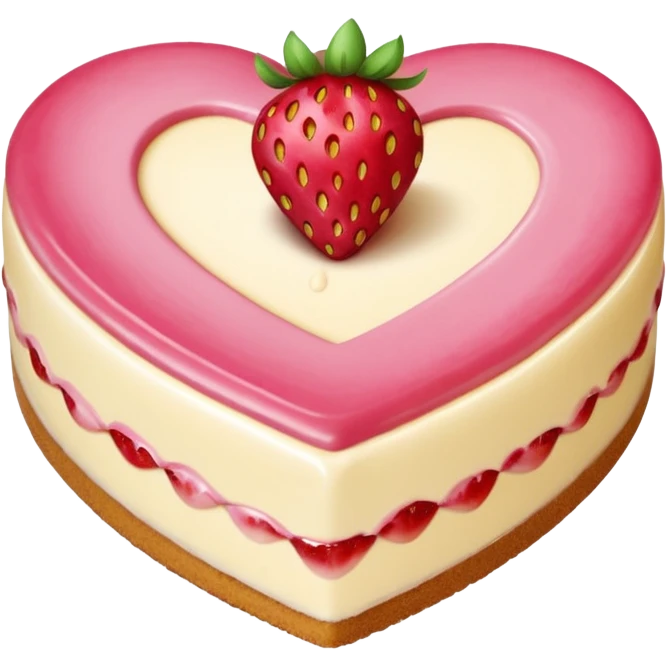 heart shaped strawberry cheesecake emoji