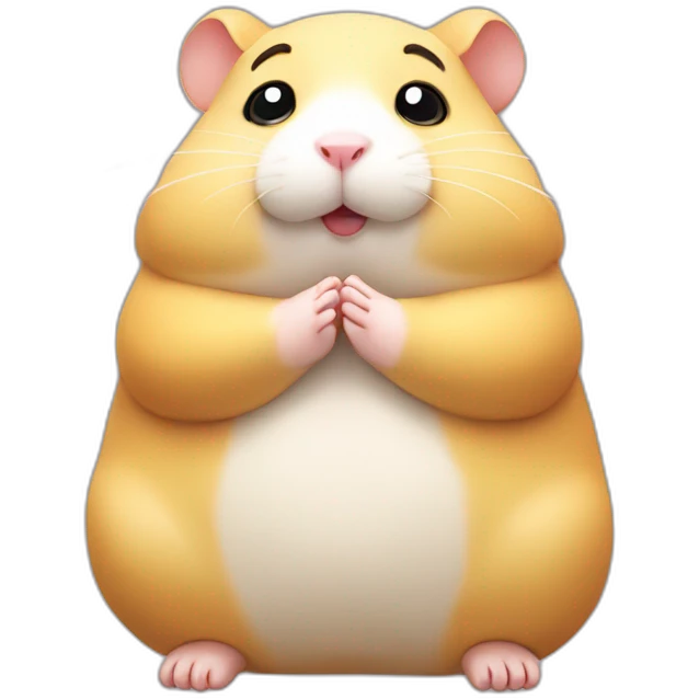 Fat hamster praying emoji