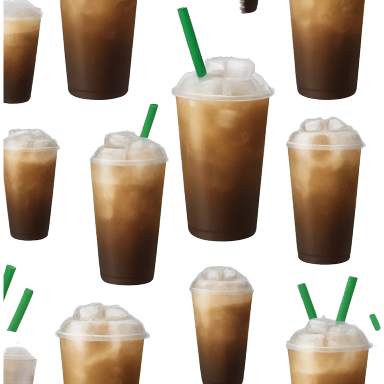 Starbuck ice coffee with ice cubes emoji