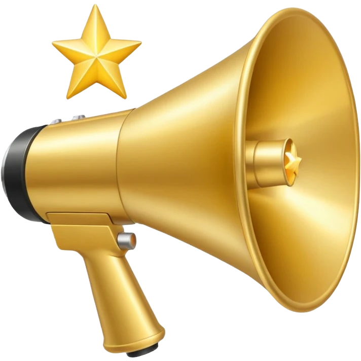 megaphone with a shining star emoji