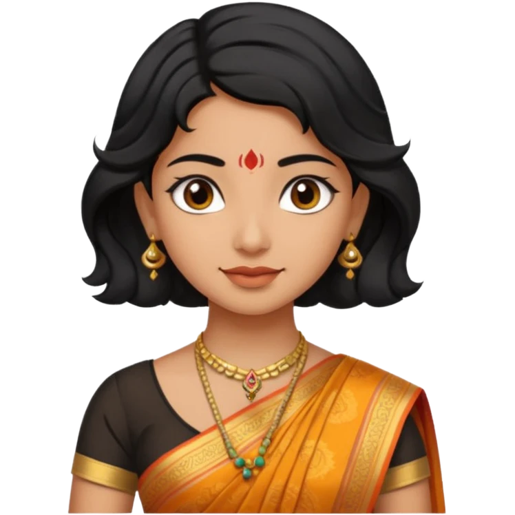 Indian fat girl south Indian wavy short black hair tan darker skin emoji