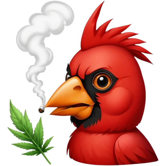 Cardinal smoking weed emoji