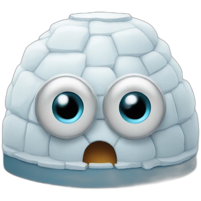 igloo watching you with two eyes emoji