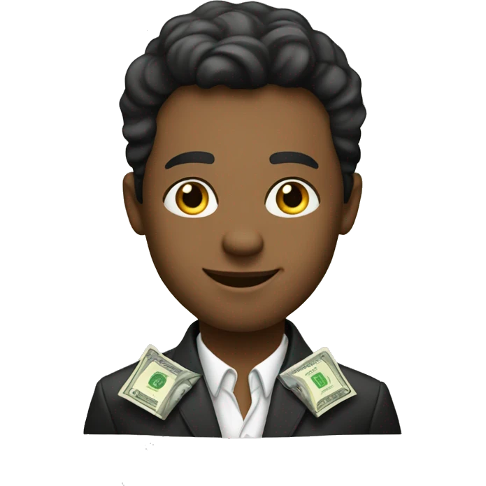 young and rich man with money emoji