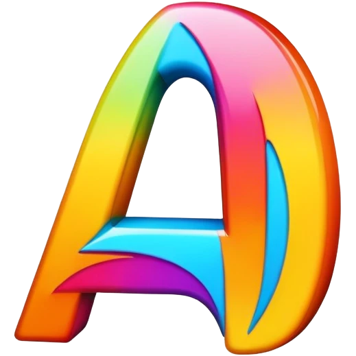 bold letter A in bright colors emoji