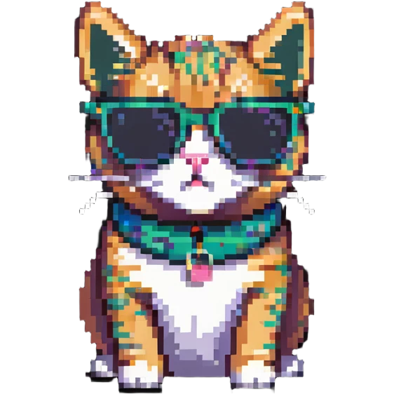 Cat wearing sunglasses, cool and relaxed emoji