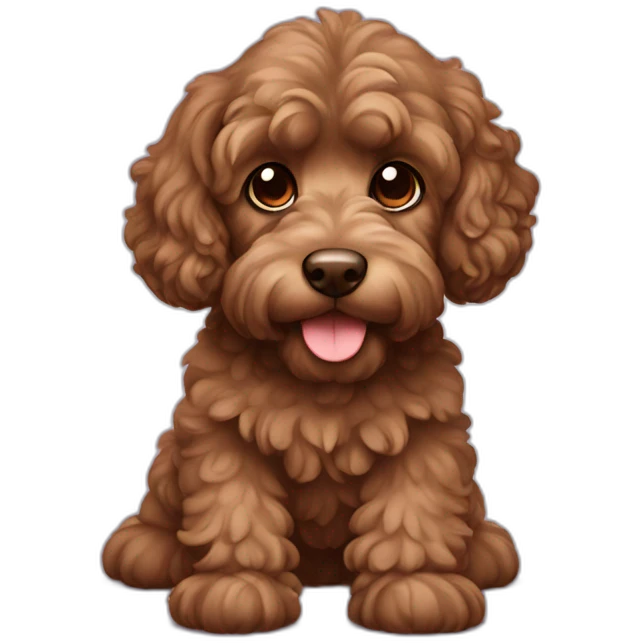 Brown Cockapoo with paper notebook emoji