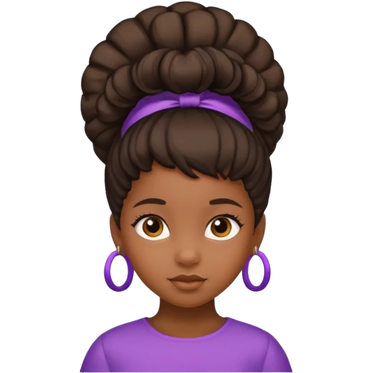 black girl kid with Bouffant emoji