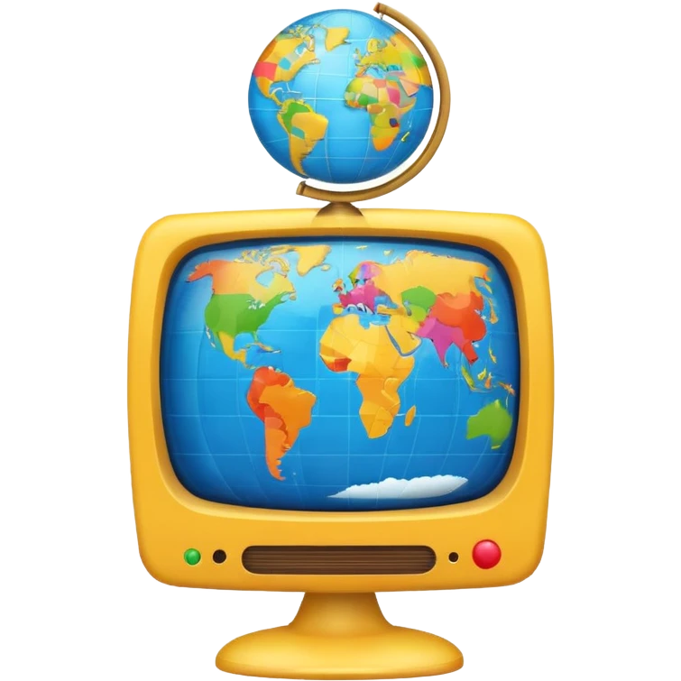 Tv with an globe in emoji style emoji