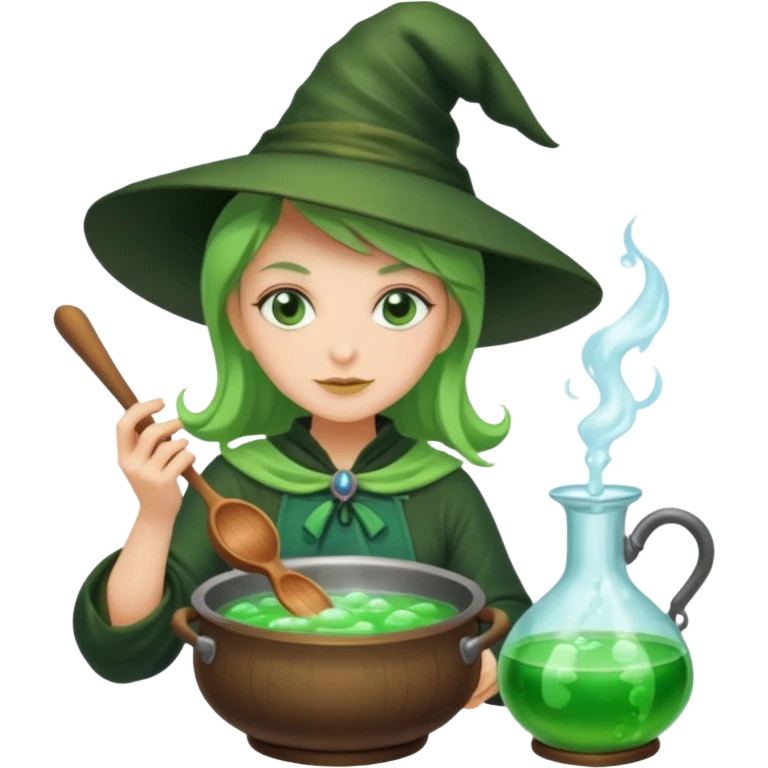 green witch cooking potion emoji