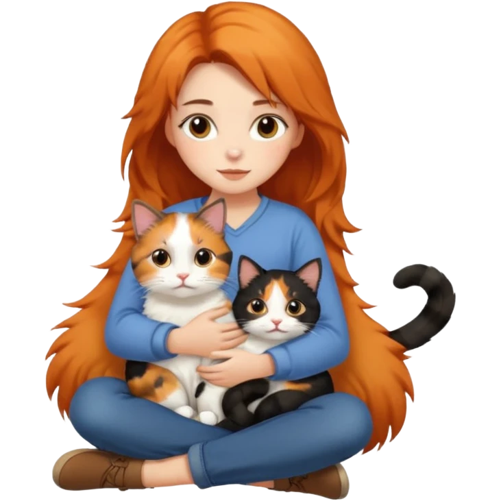 girl with a cat emoji