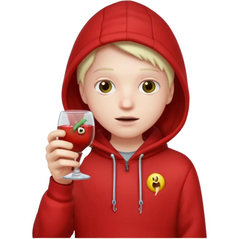 worm in glass in a red hoodie emoji