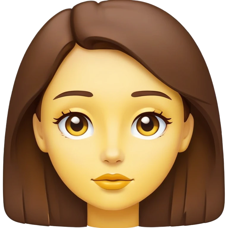 ultra minimal belle face, tiny icon size, extremely simple line work, basic brown hair shape, yellow accent, no details emoji