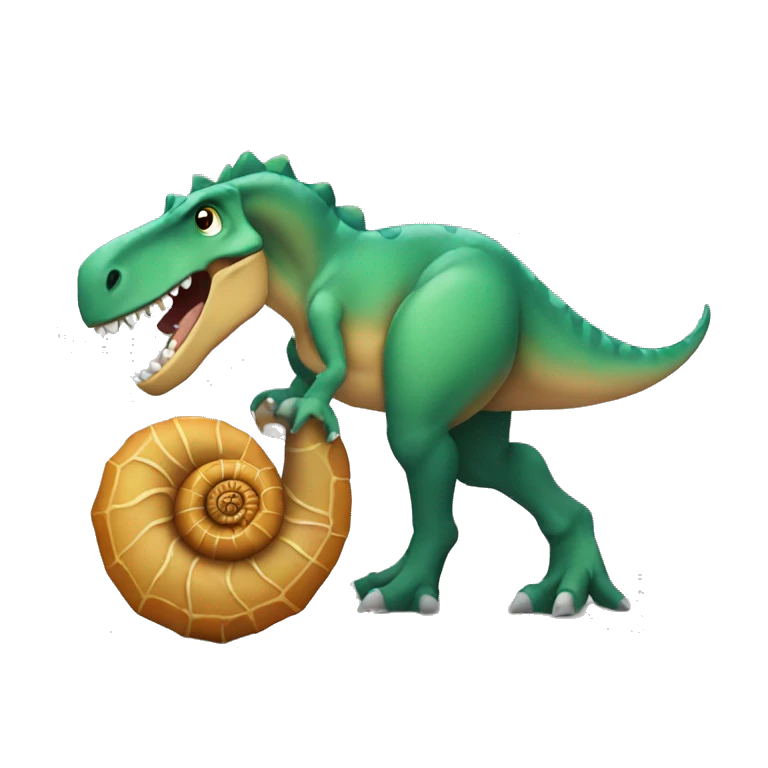 dinosaur holding ammonite  emoji