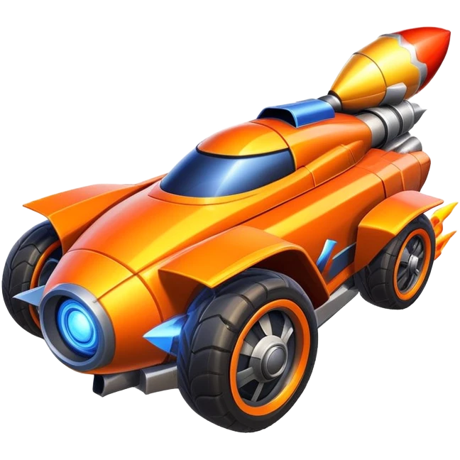 Rocket League car with rocket boost emoji