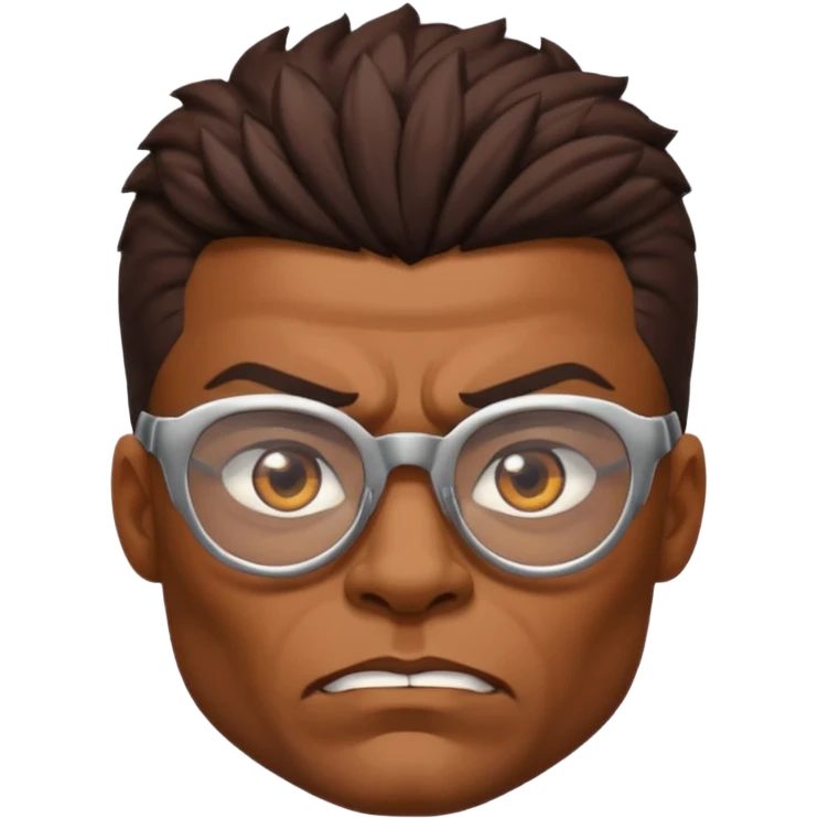 Glasses-Wearing wild Warrior bust emoji