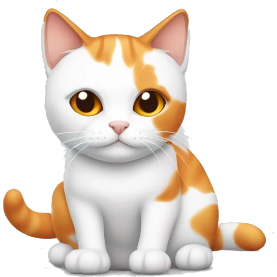 white and orange cat on his back emoji