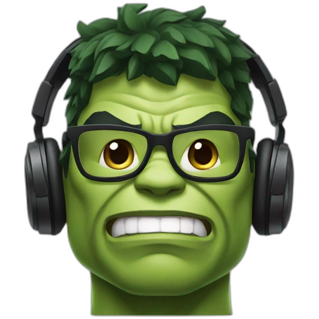 hulk with headset emoji