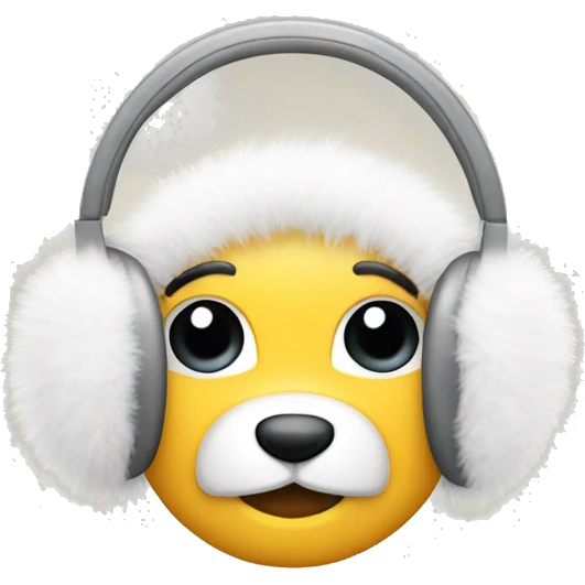 white fuzzy earmuffs  emoji
