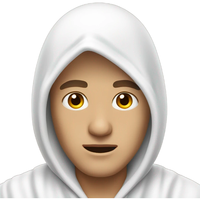white clothed hooded man emoji