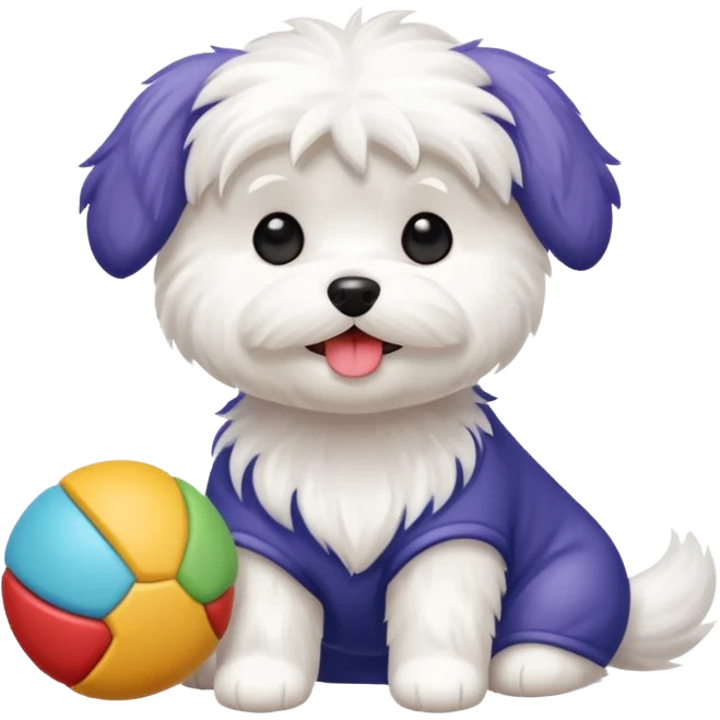 Maltese fun with toys emoji