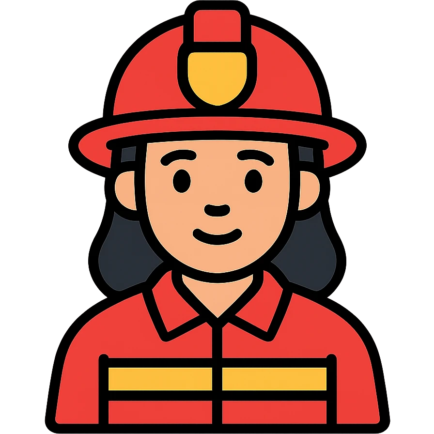 Female firefighter with helmet emoji