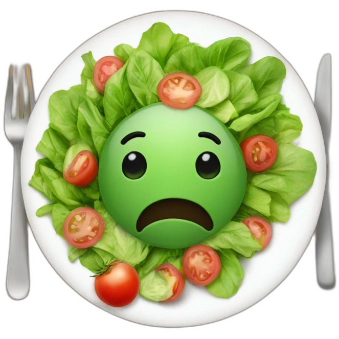 in front of my salad emoji