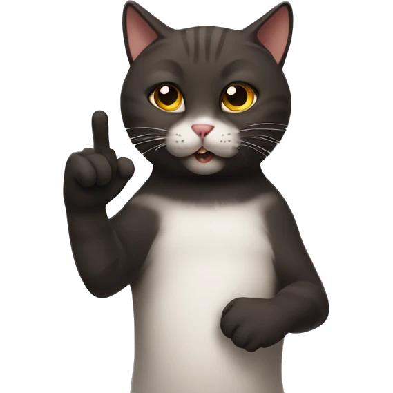 cat sticking up the middle finger  emoji