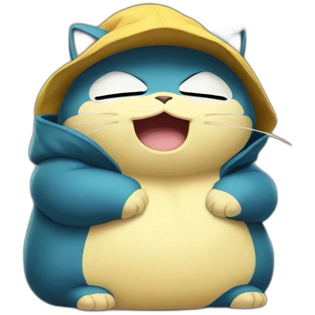Yellow cat disguised of snorlax emoji