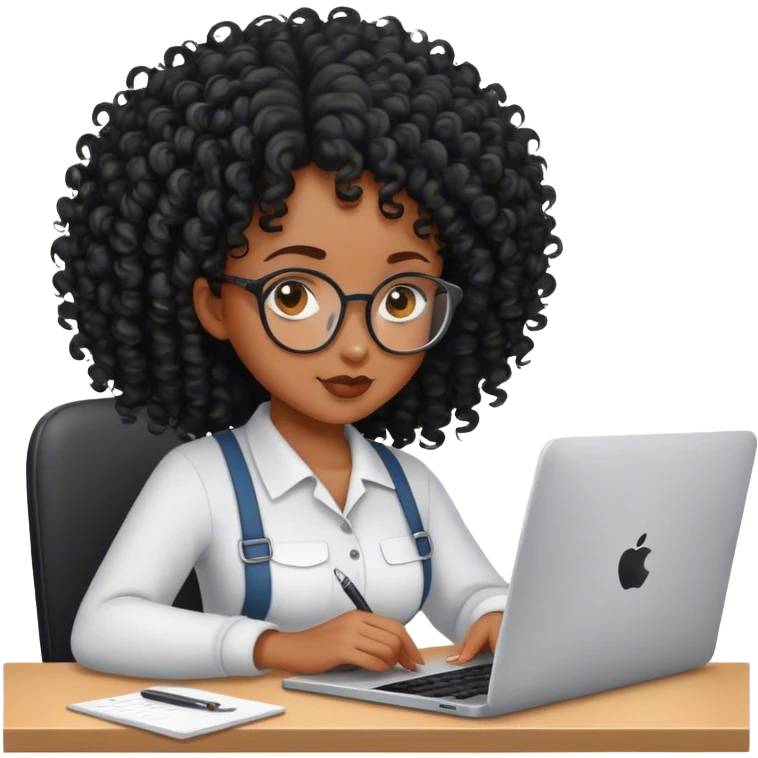 Curly black girl work  emoji