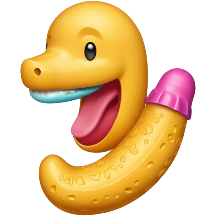 Big dildo inside a magical mouth emoji