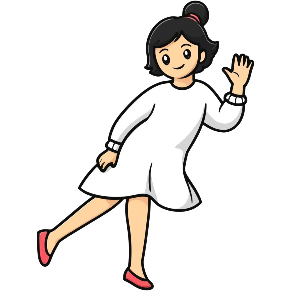 cartoonish confident adult woman in a playful pose emoji