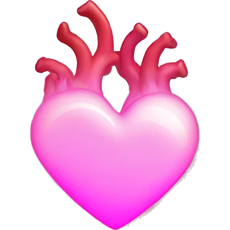 hollow heart pink and glowing emoji