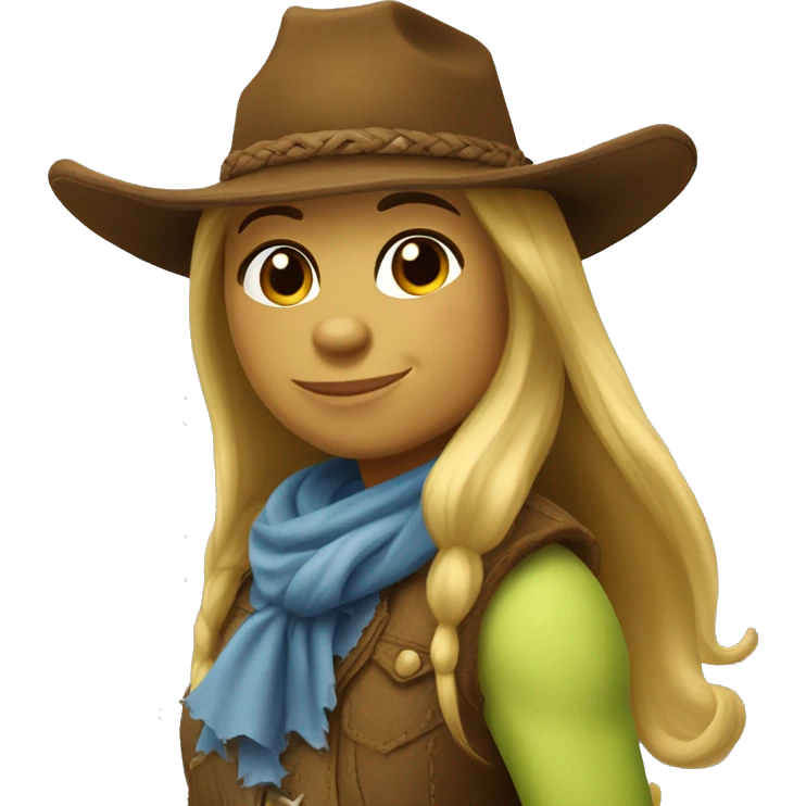 shrek com juliete e chapéu de cowboy emoji