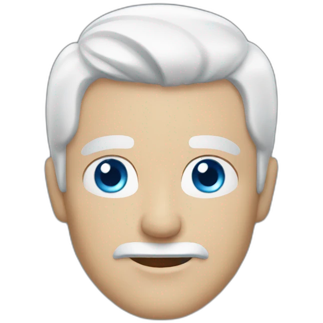 Man with white hair and blue eyes emoji