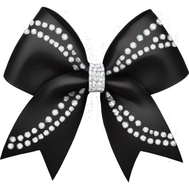 A black cheer bow with diamonds on ut emoji