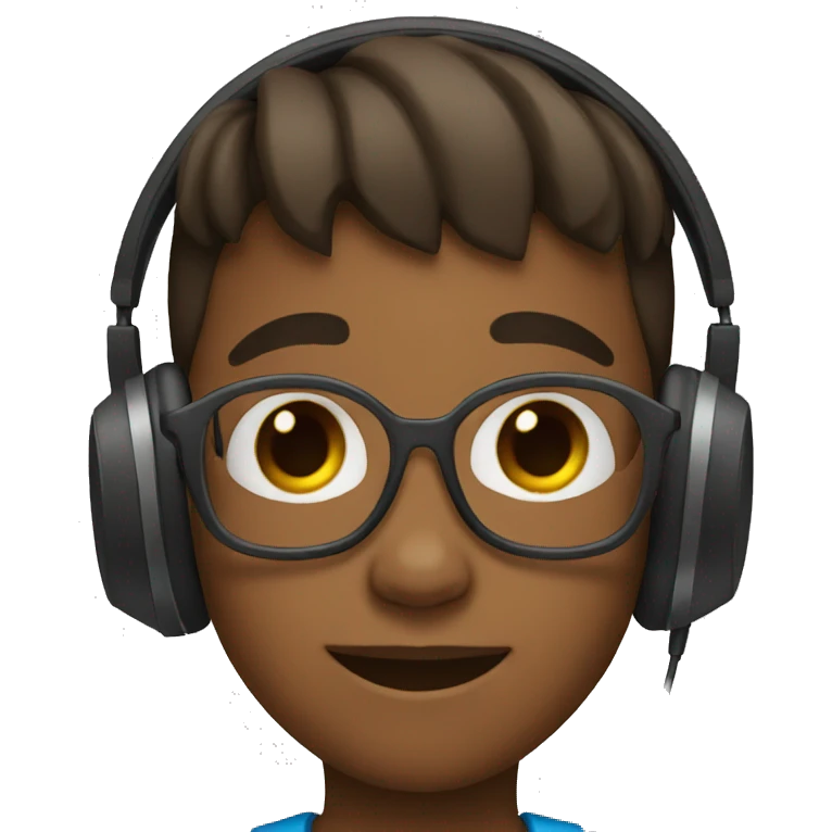 Little boy wearing headphones  emoji